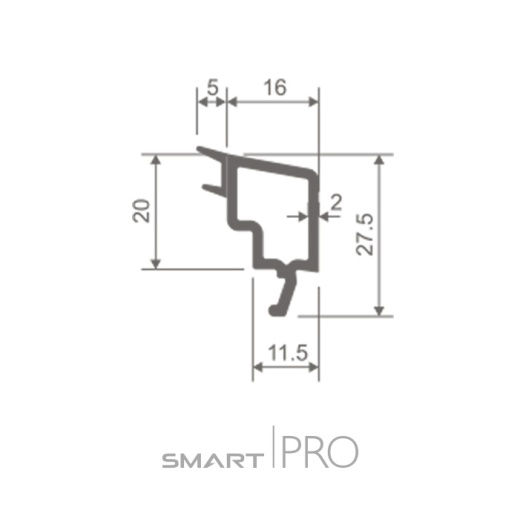 Штапик стандартный 16 мм на стеклопакет 24мм в Таразе